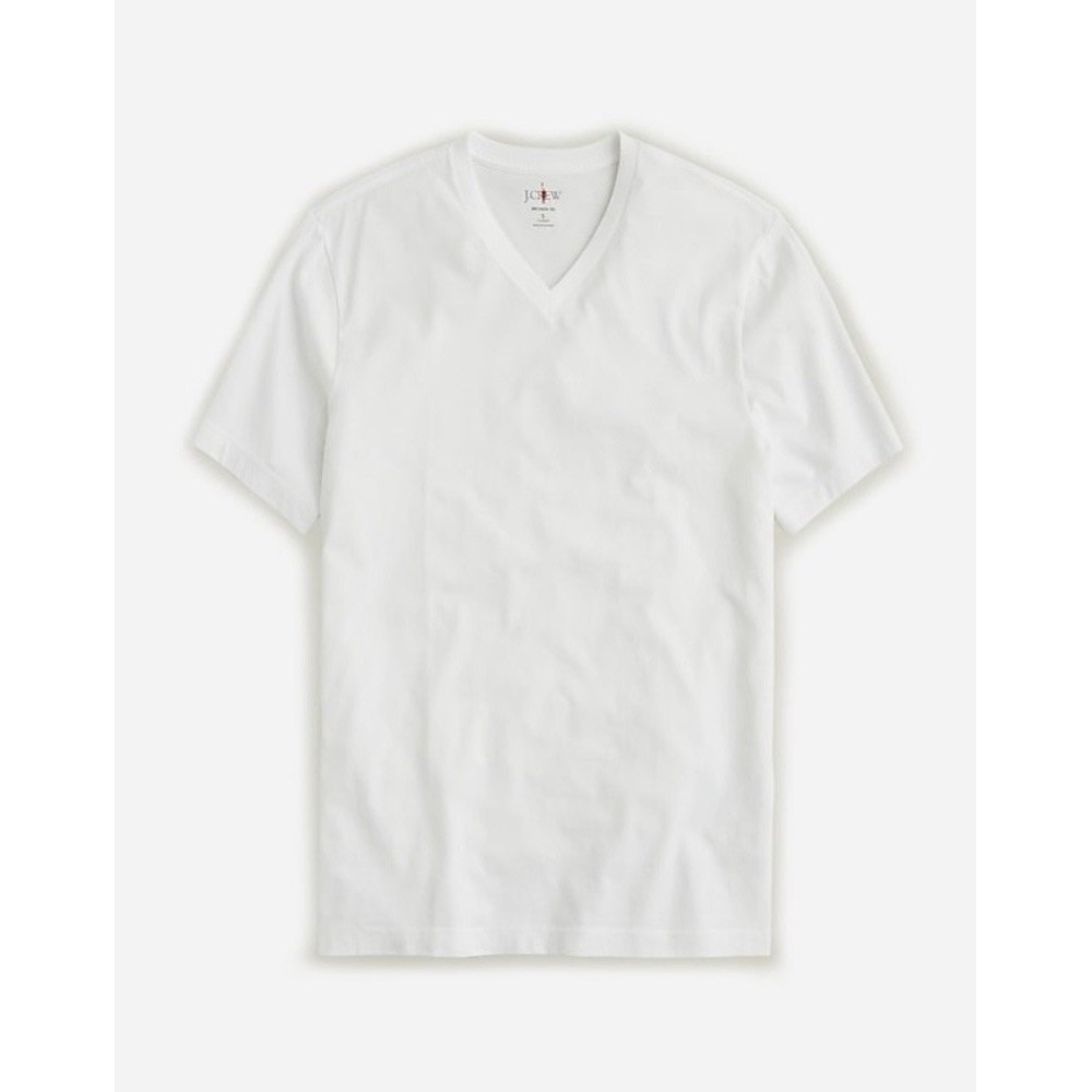 NWT!! Men's J. CREW Broken-In V‎ Neck Short Sleeve Tee Cotton Solid White Small